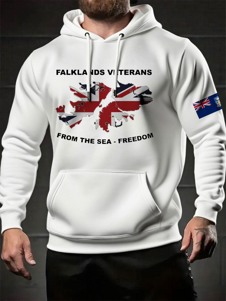 Men's Falklands War UK Flag Printed Hoodie