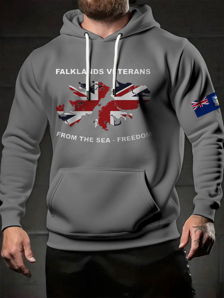 Men's Falklands War UK Flag Printed Hoodie