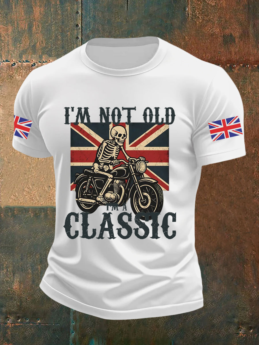 Men's Vintage I'm Not Old I' A Classic England Flag Printed T-shirt