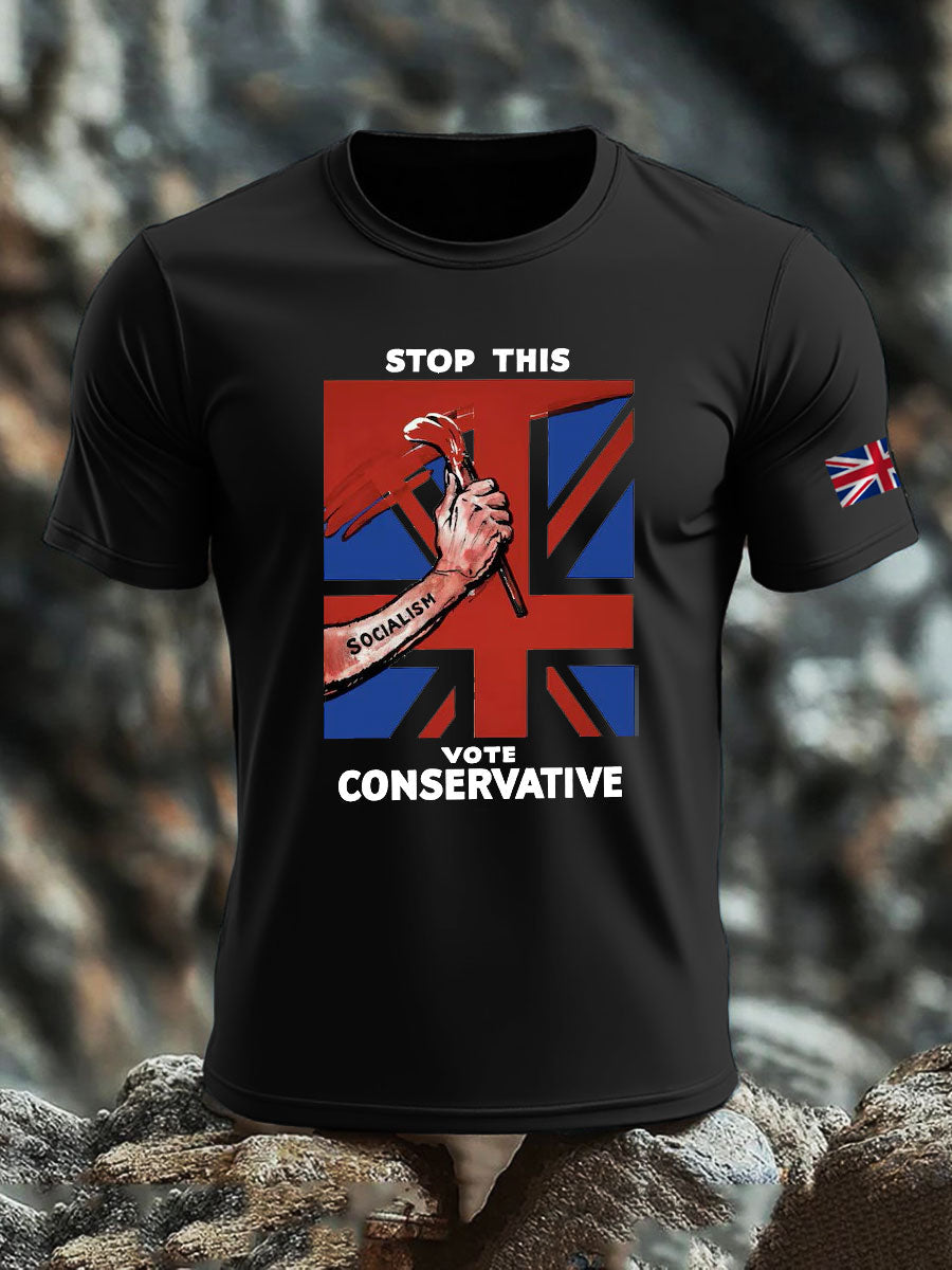 Men's Stop this Vote Conservative imitation cotton short-sleeved T-shirt