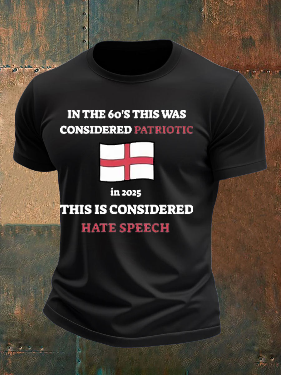 Men's St George Cross England Flag imitation cotton short-sleeved T-shirt