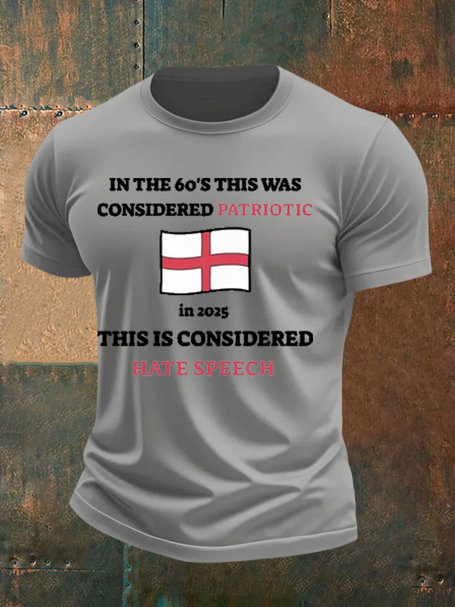 Men's St George Cross England Flag imitation cotton short-sleeved T-shirt