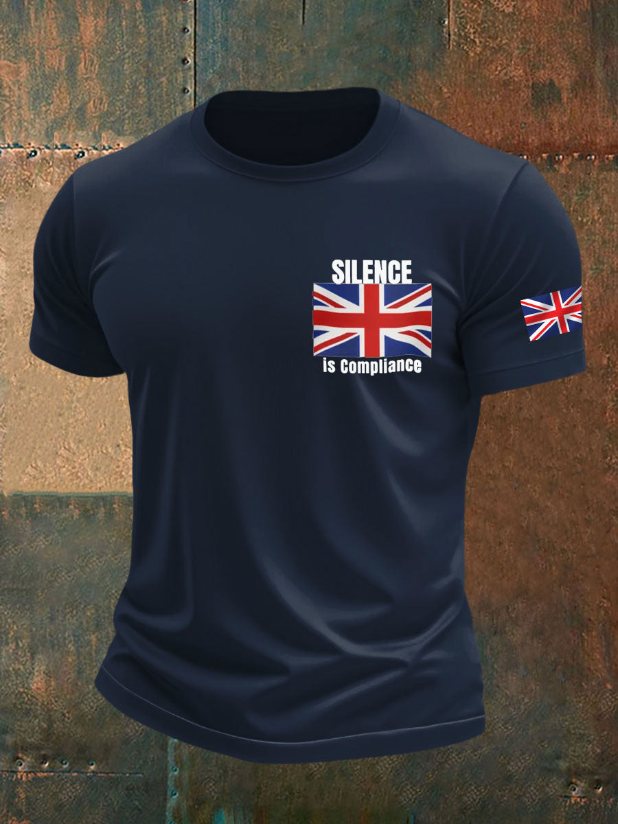 Men's Silence is Compliance imitation cotton short-sleeved T-shirt