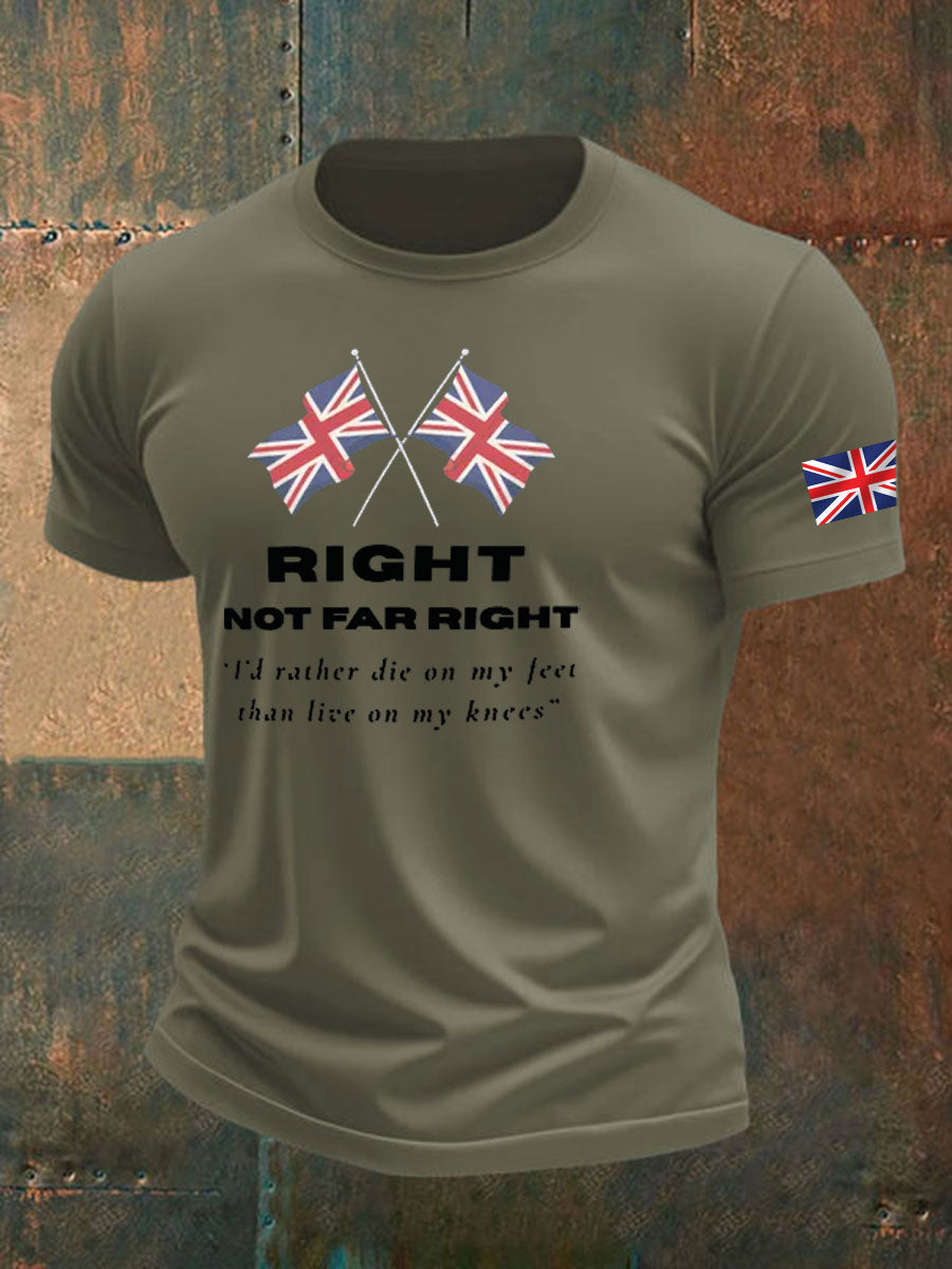 Men's Right Not Far Right Printed imitation cotton short-sleeved T-shirt