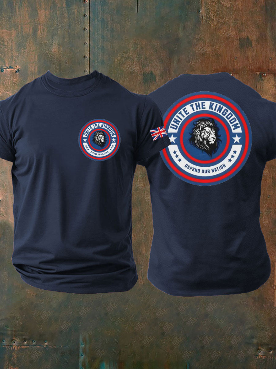 Men's Unite The Kingdom Defend Or Nation Printed imitation cotton short-sleeved T-shirt