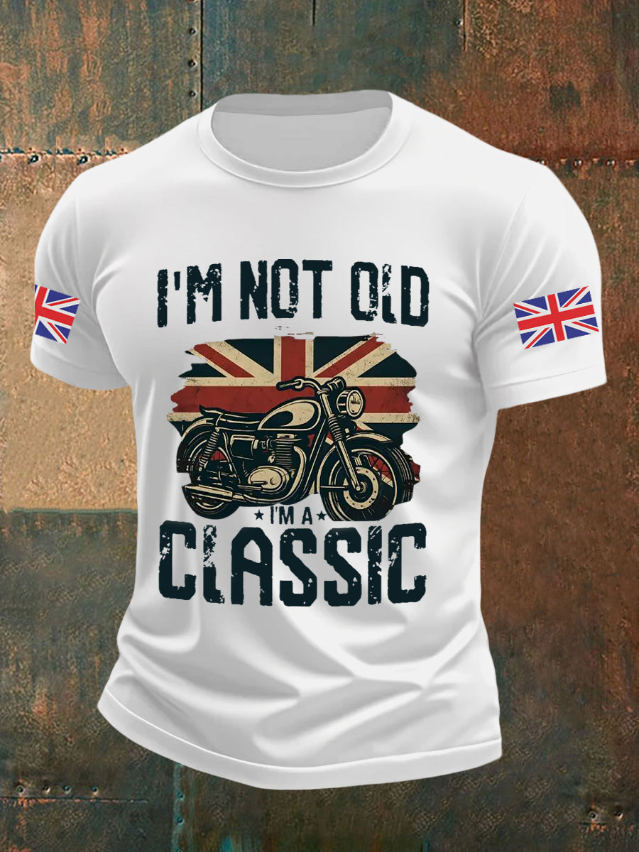Men's Vintage I'm Not Old I' A Classic England Flag Printed T-shirt