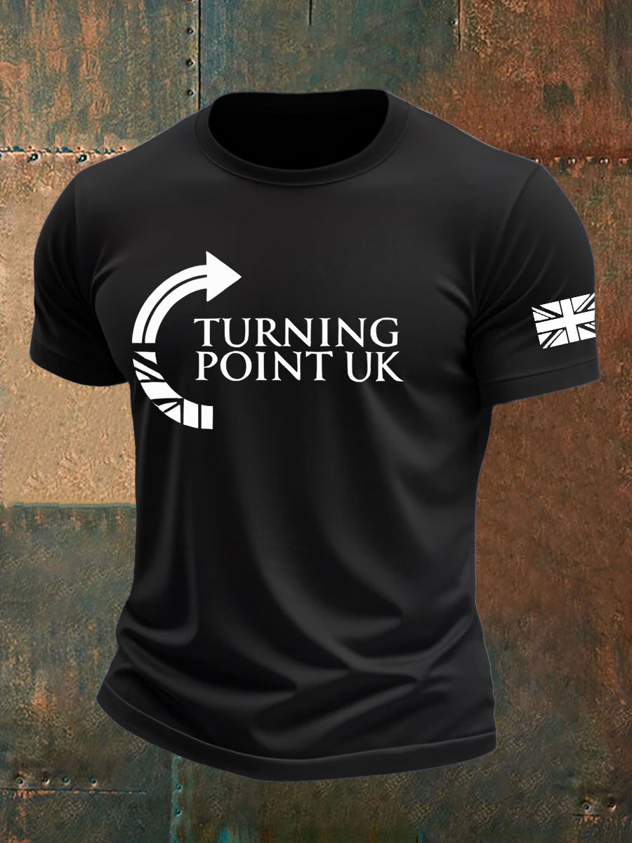 Men's Charlie Kirk Turning Point imitation cotton short-sleeved T-shirt