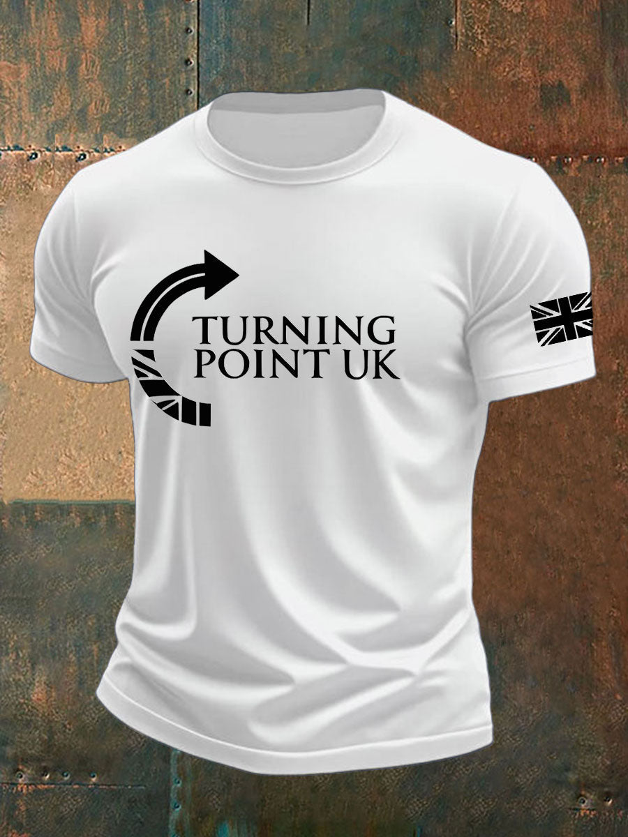 Men's Charlie Kirk Turning Point imitation cotton short-sleeved T-shirt