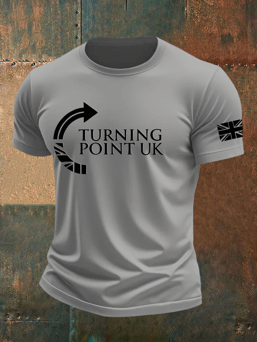 Men's Charlie Kirk Turning Point imitation cotton short-sleeved T-shirt