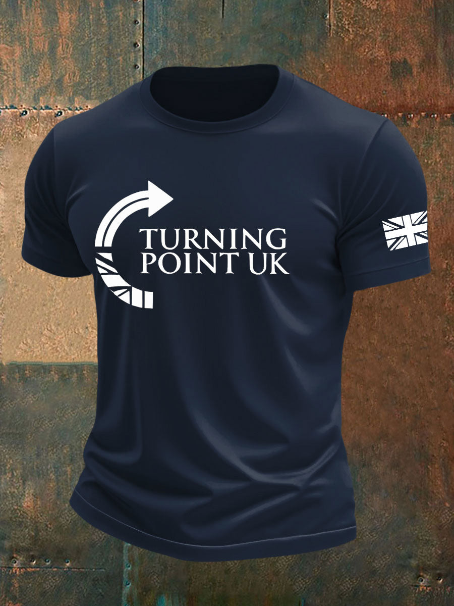 Men's Charlie Kirk Turning Point imitation cotton short-sleeved T-shirt