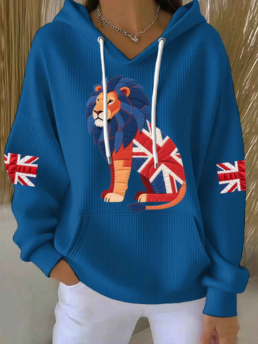 Women's British patchwork lion Printed Tops