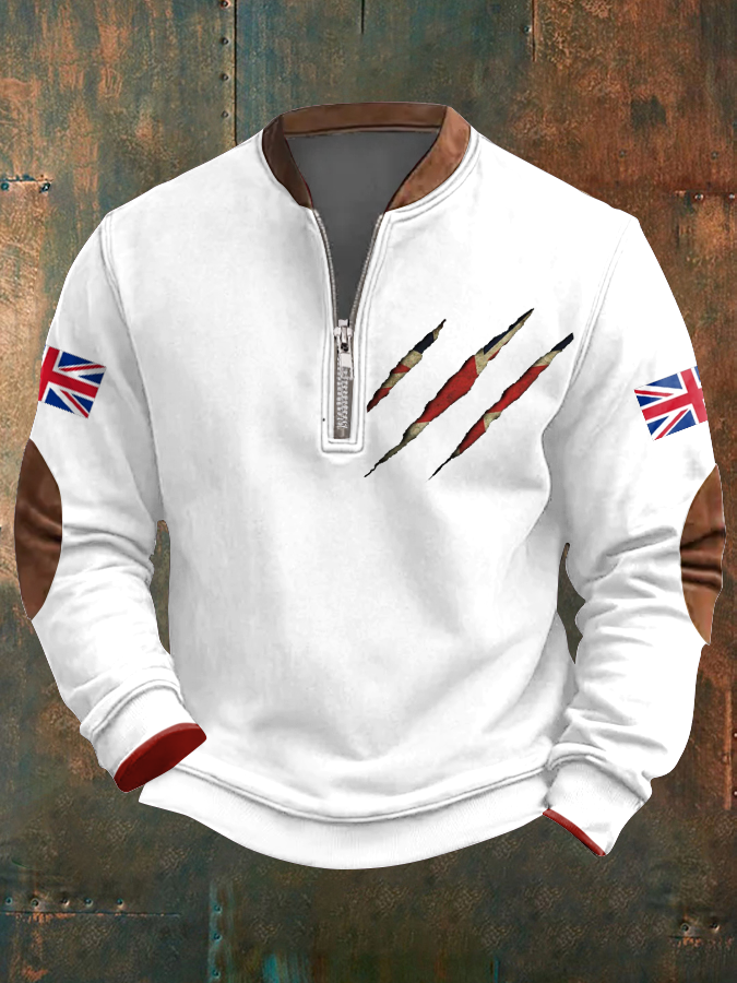 Men's UK Flag Art Printed Sweatshirt