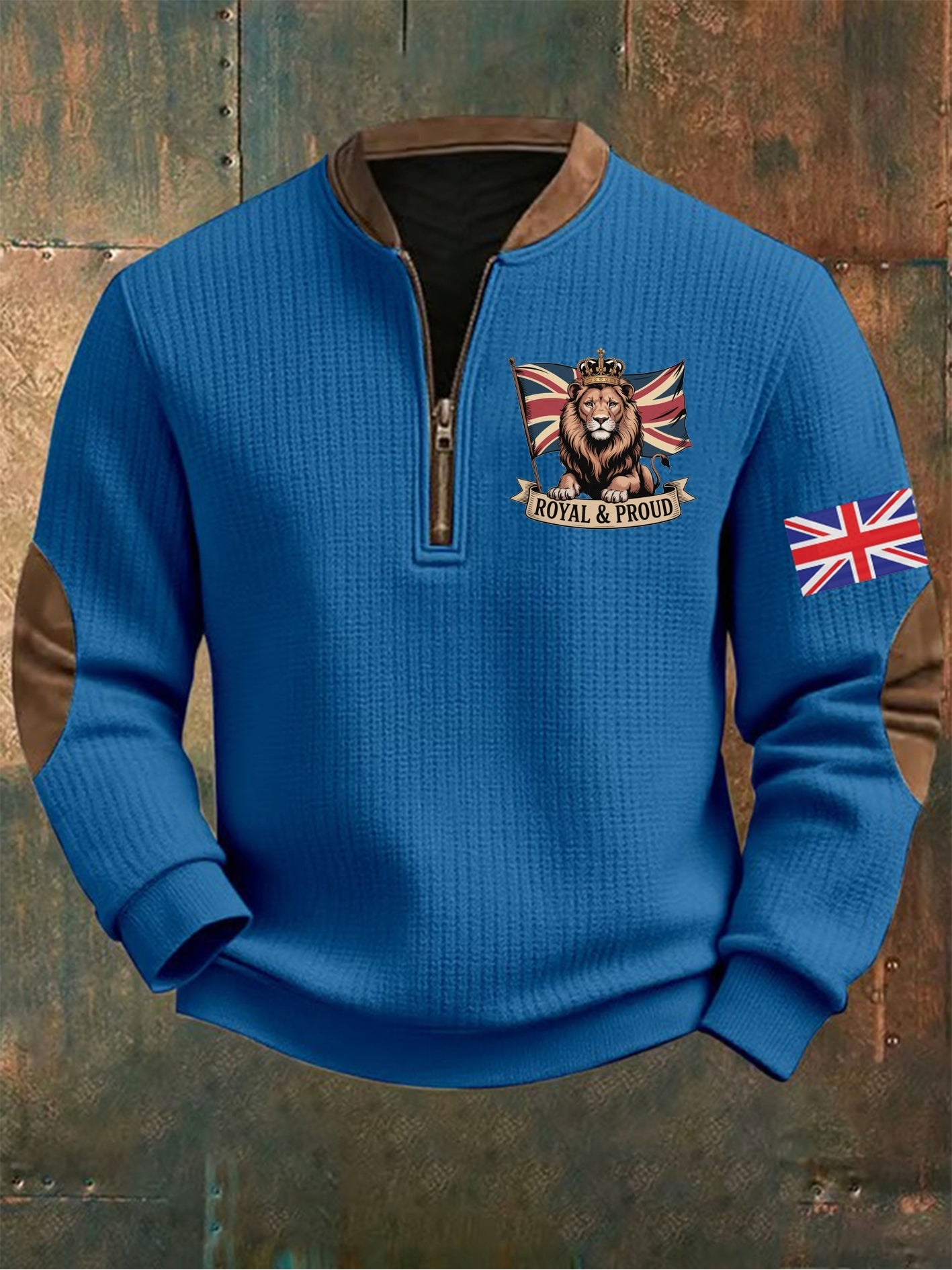 Men's Vintage England Flag Lion Printed Sweatshirt