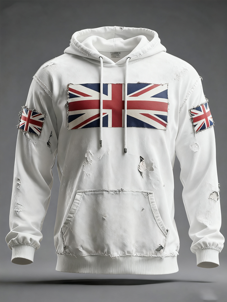 Men's British Flag Printed Hoodie