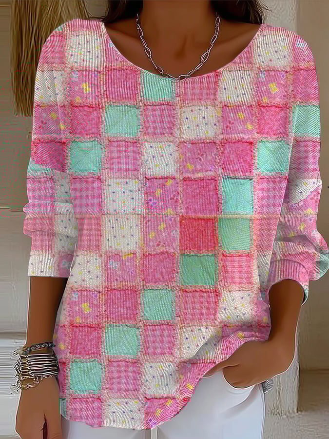 Women's October We Wear Pink Breast Cancer Print Drop Shoulder Sweater
