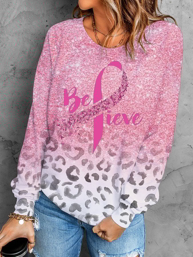Fashion Gradient Print Long Sleeve Sweatshirt