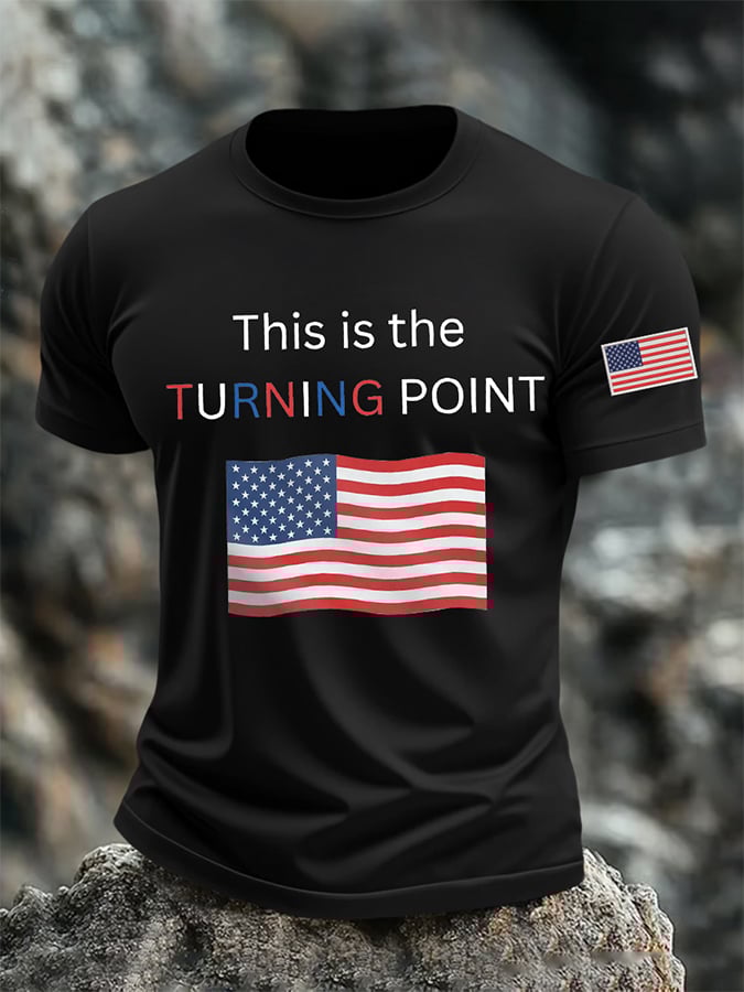Men's This Is The Turning Point  Print Round Neck T-Shirt