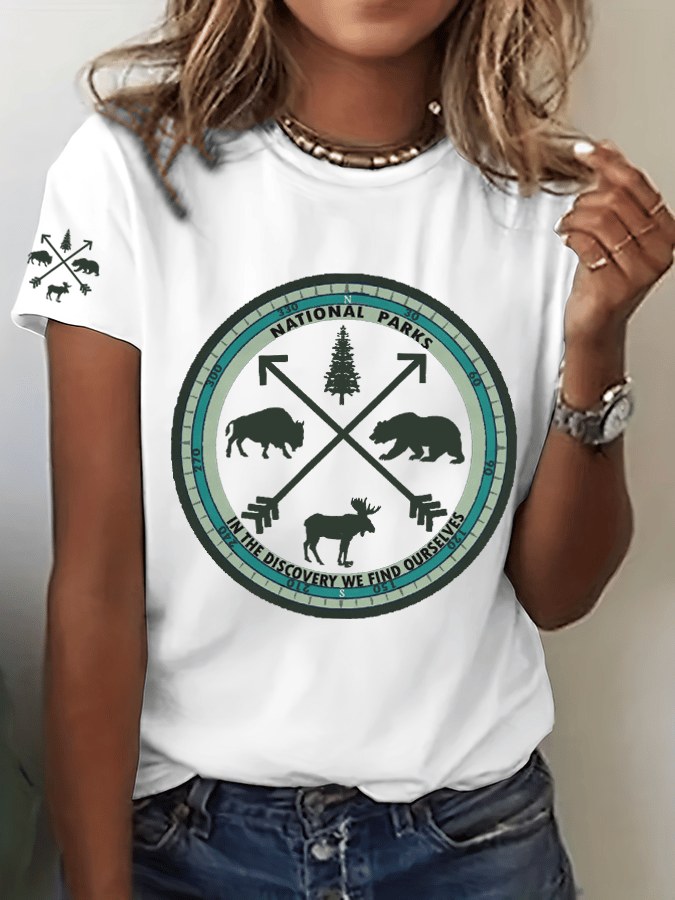 Women's  Protect National Parks Print Crew Neck T-Shirt
