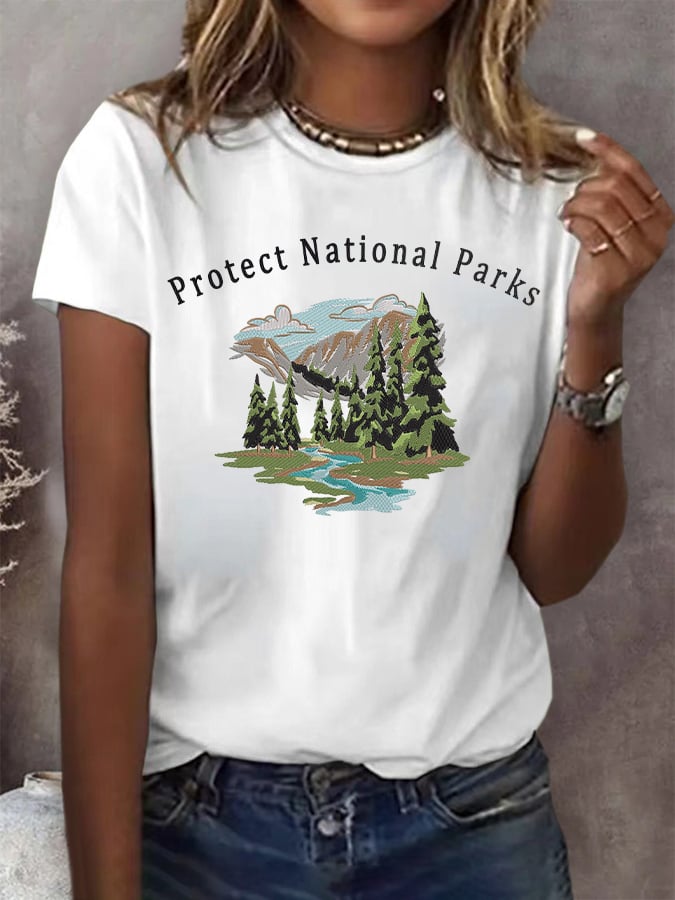 Women's Retro Protect Our National Parks Print T-Shirt
