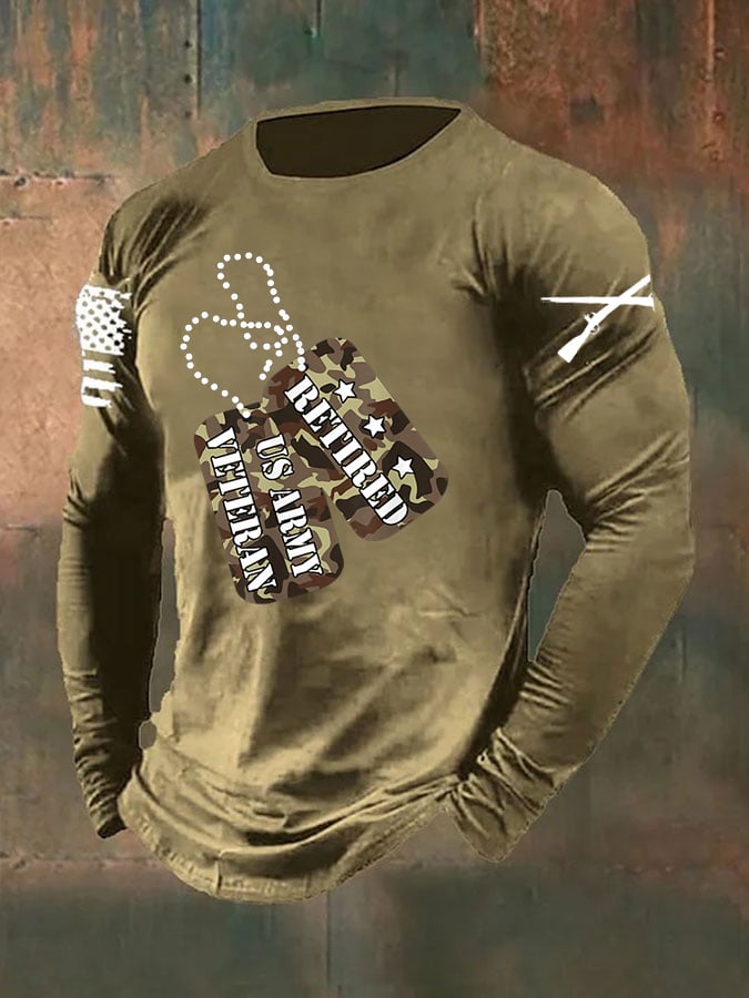 Men's Vintage Veteran Print T-Shirt
