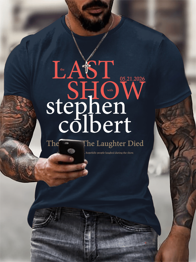 🔥Buy 3 Get 15% Off🔥Men's Retro Last Last Show 05.21.2026 The Night The Laughter Died After The Opening Monol, Hopefully People Laughed During The Show Print T-Shirt