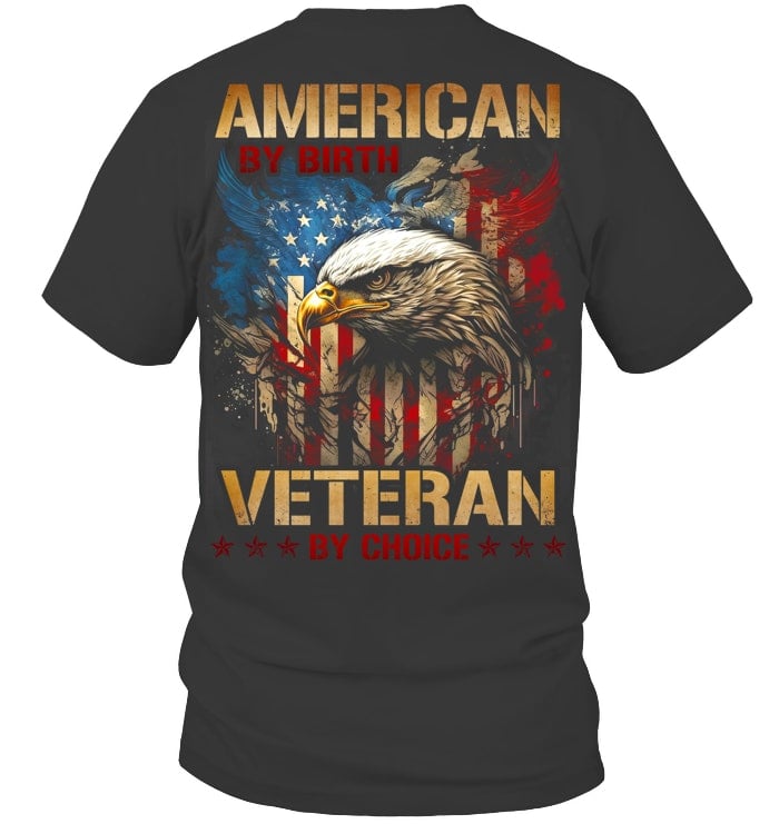 Amercian Veteran Pattern 100&Cotton Print  T-Shirt