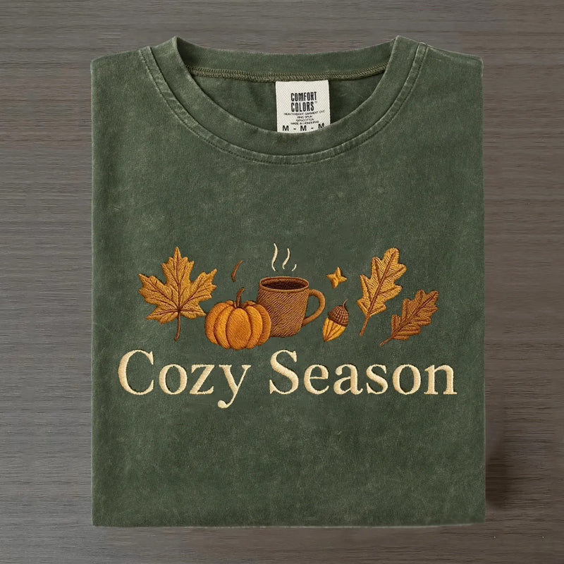 Cozy Season Embroidered  T-Shirt