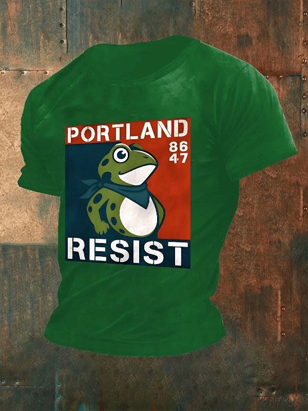 Men's  Portland Frog 8647 resist Print T-Shirt