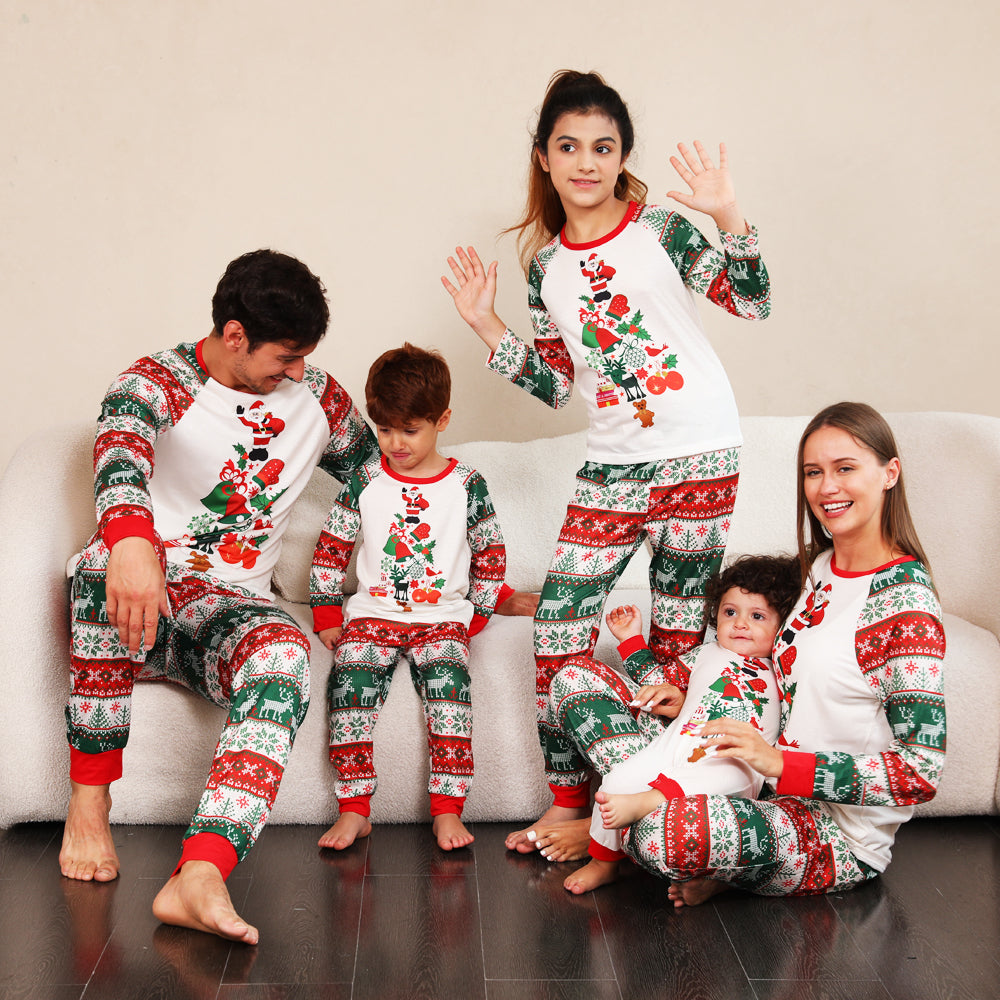 Christmas Elements Matching Family Pajamas (Dog Pajamas Included)