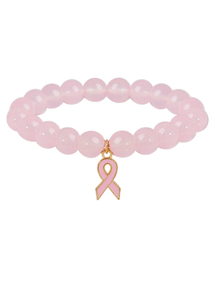 Women's Breast Cancer Awareness Natural Crystal Bracelet