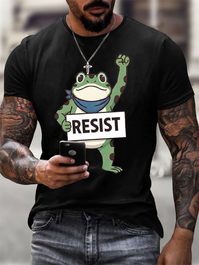 Men's FDT Portland Frog Protest Rage Against The Machine Print T-Shirt