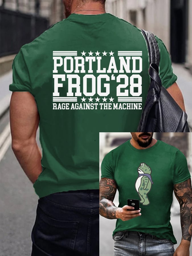 Men's FDT Portland Frog Protest Rage Against The Machine Print T-Shirt
