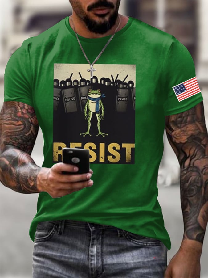 Men's FDT Portland Frog Protest Rage Against The Machine Print T-Shirt