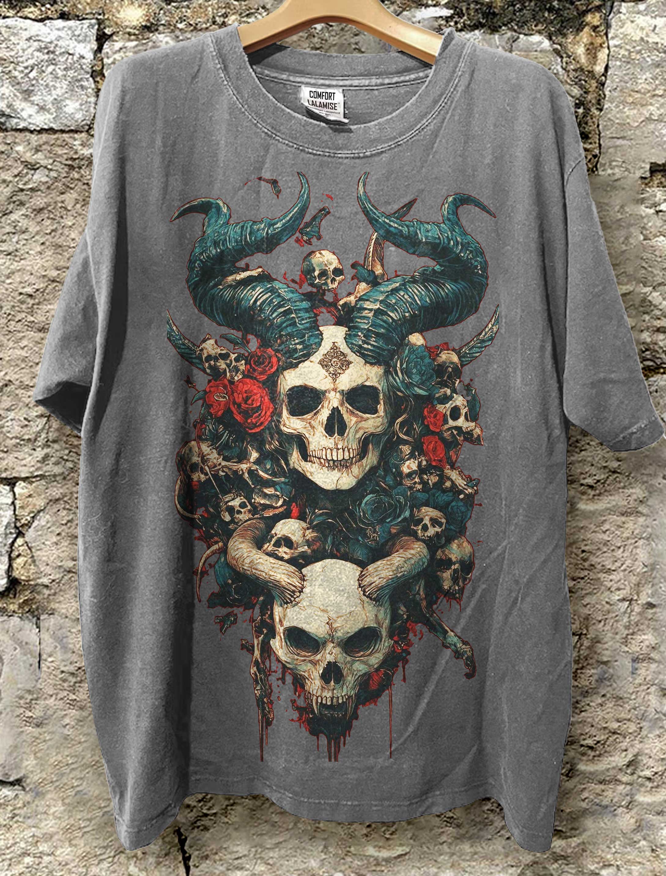 Devil Art Print Casual Short Sleeve T-shirt
