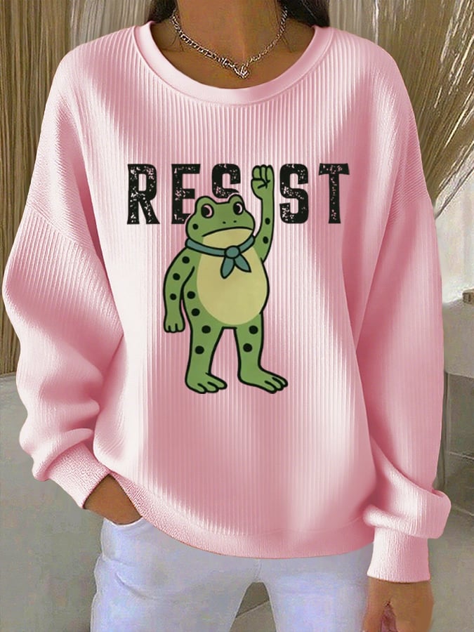 Women's Resist Frog Knitted Sweatshirt
