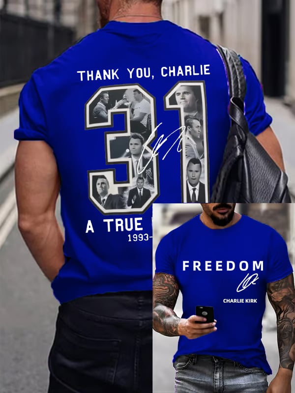 🎂 Happy BirthdayMen's  Commemorative Liberty Signature 31 Print T-shirt