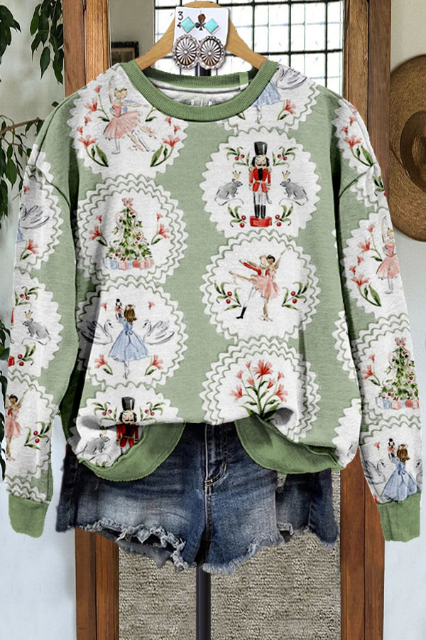 Nutcracker Contrast Print Sweatshirt
