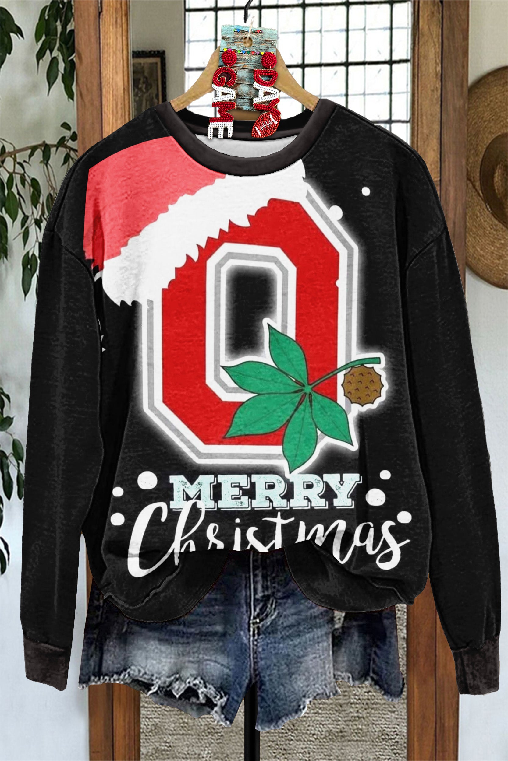Vintage Ohio Christmas Print Sweatshirt