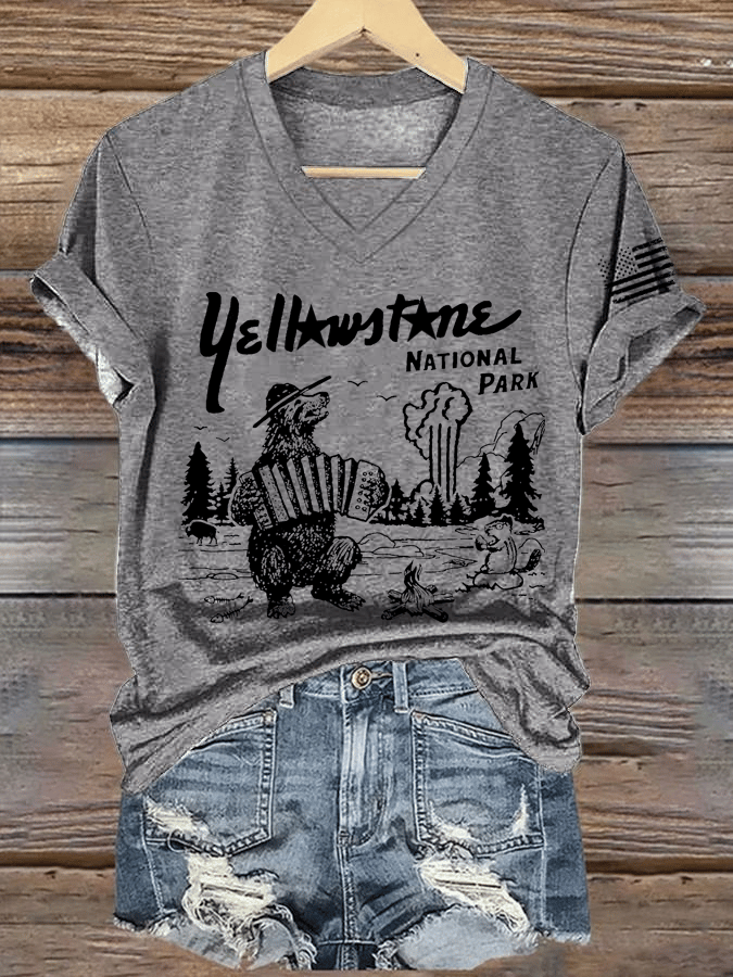 Women's National Parks Print V-Neck T-Shirt