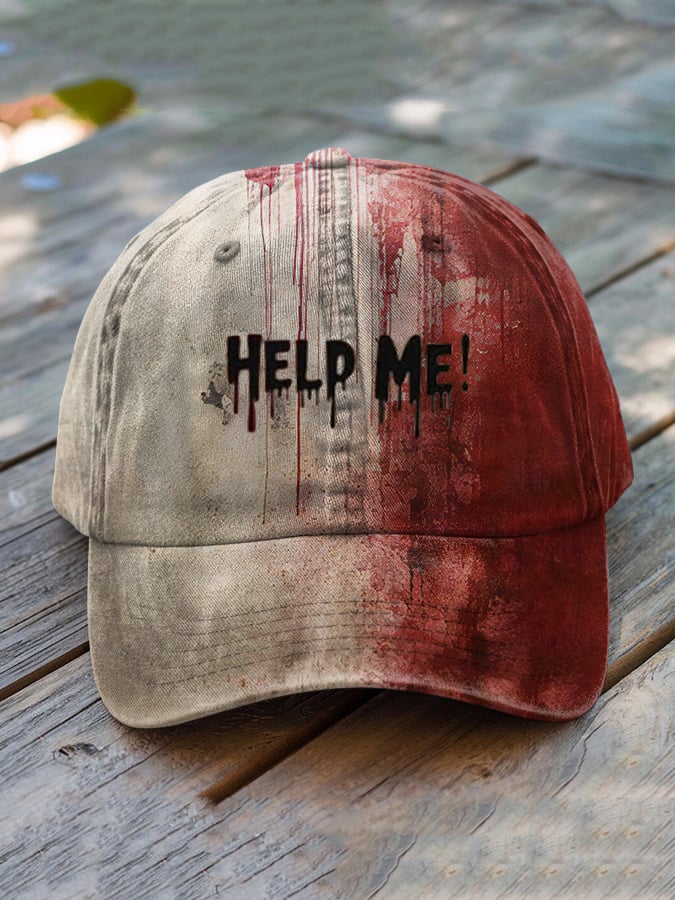 Bloodstained printed hats for men and women