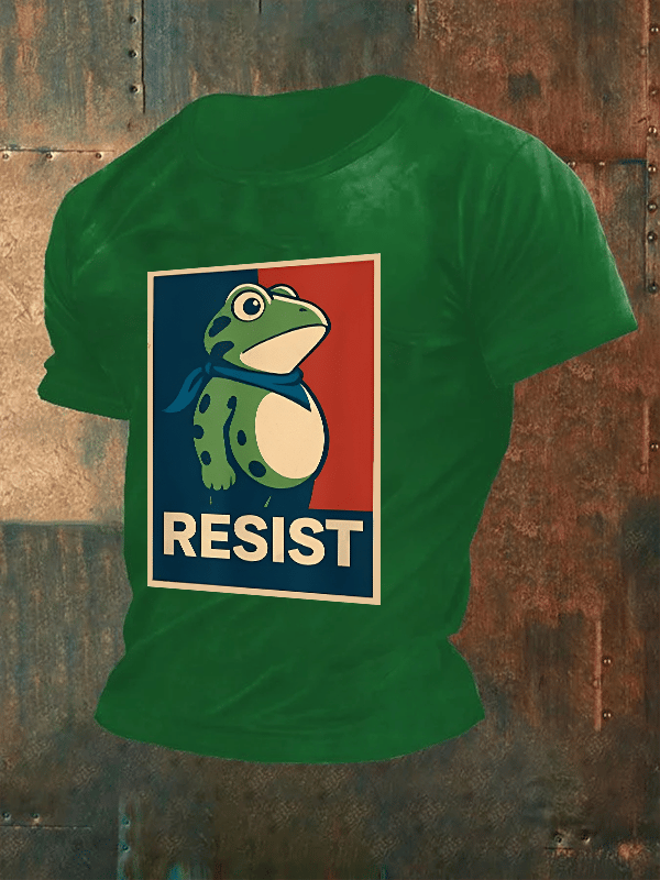 Men's  Portland Frog Art resist Print Casual T-Shirt