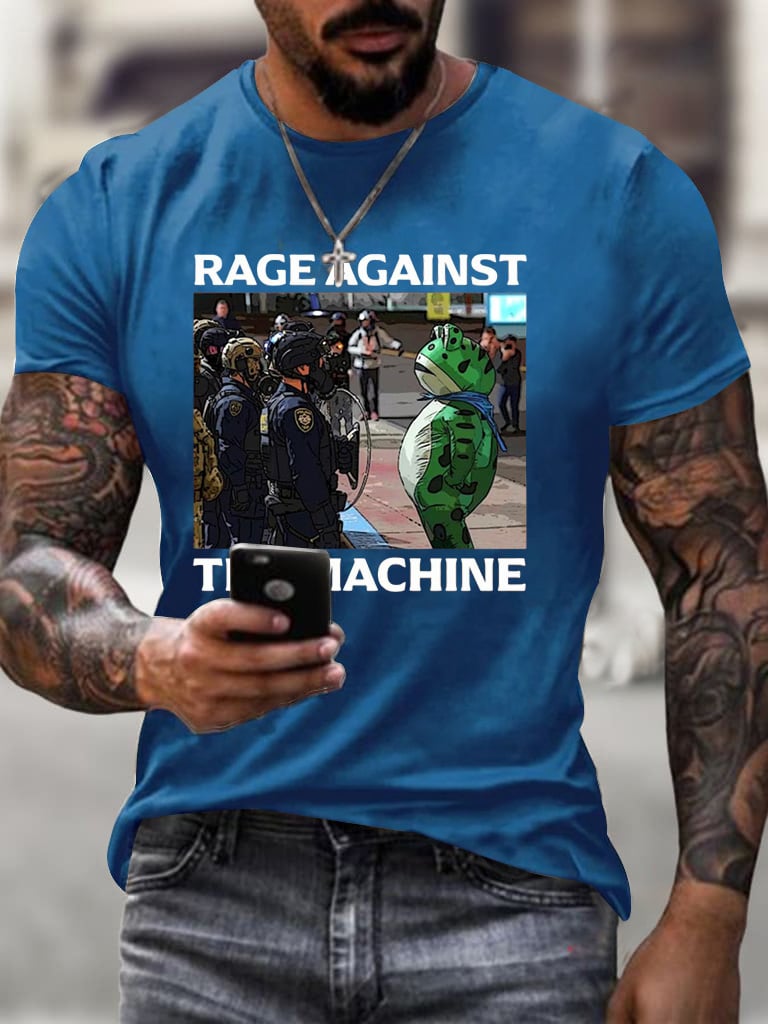 Men's  Resist Frog Printed Casual T-shirt