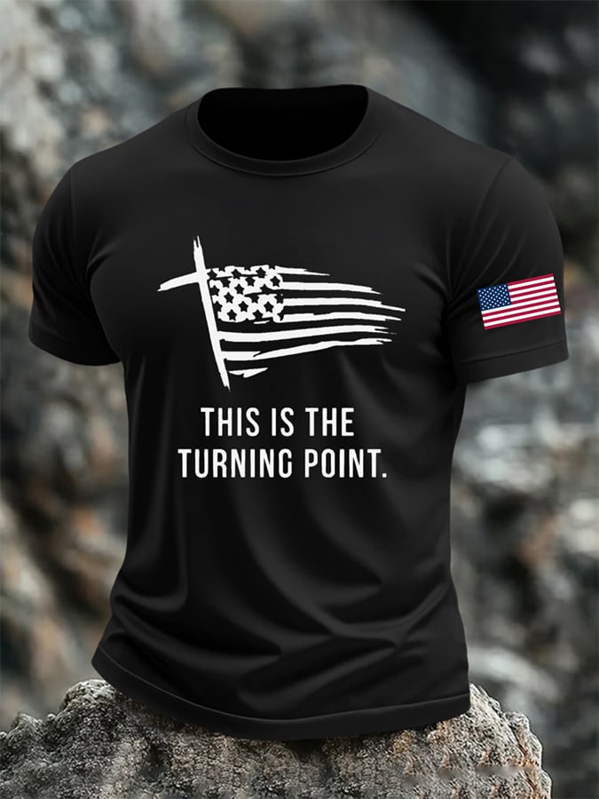 Men's This Is The Turning Point Print Round Neck T-Shirt