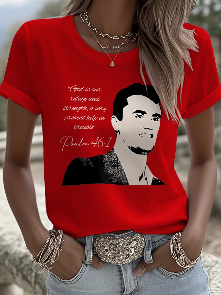 Retro God Is Our Refuge And Strength, A Very Present Help In Trouble Psalm 46:1 Print T-Shirt