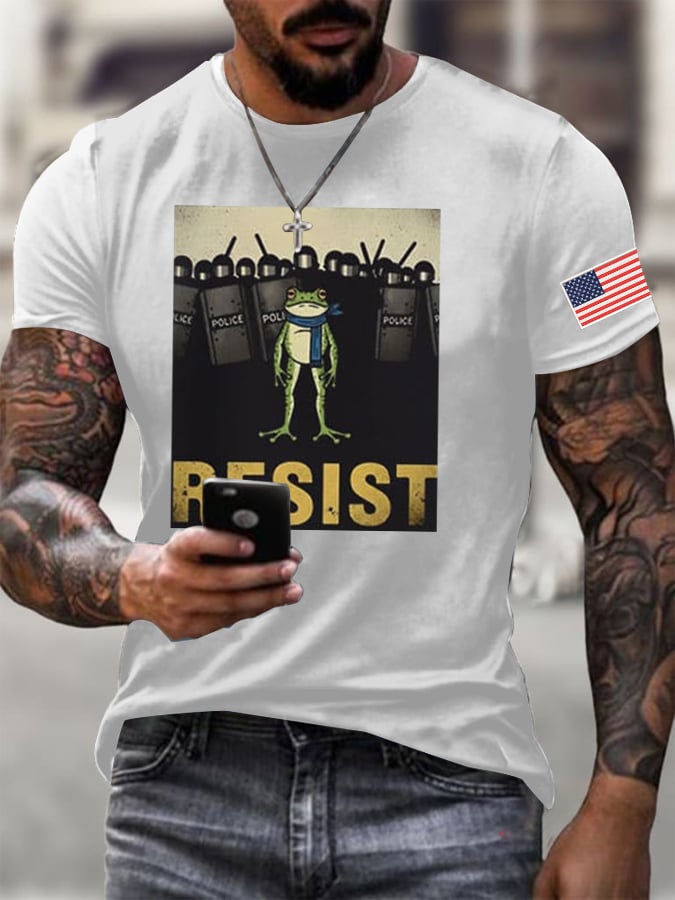 Men's FDT Portland Frog Protest Rage Against The Machine Print T-Shirt