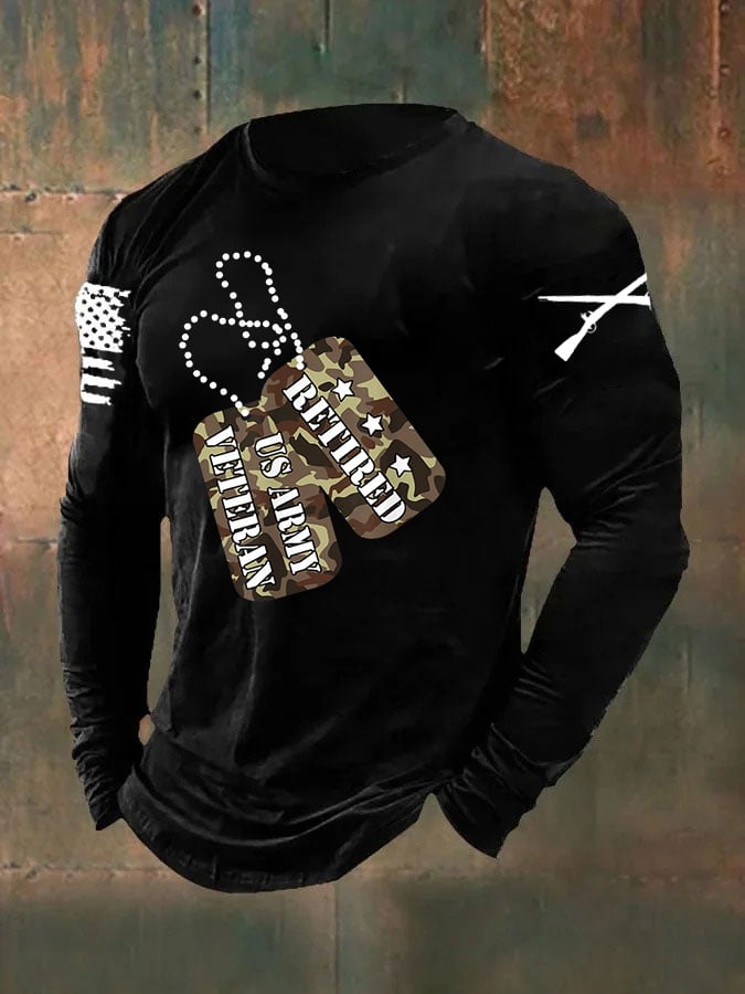 Men's Vintage Veteran Print T-Shirt
