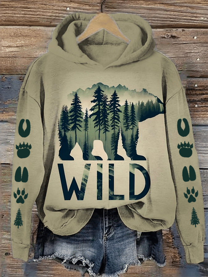 Women's National Park Protection Print Hooded Sweatshirt