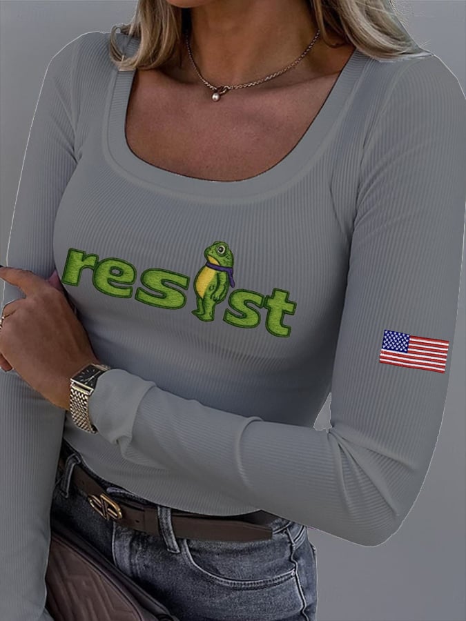 Women's FDT Print Fabric Long Sleeve T-Shirt