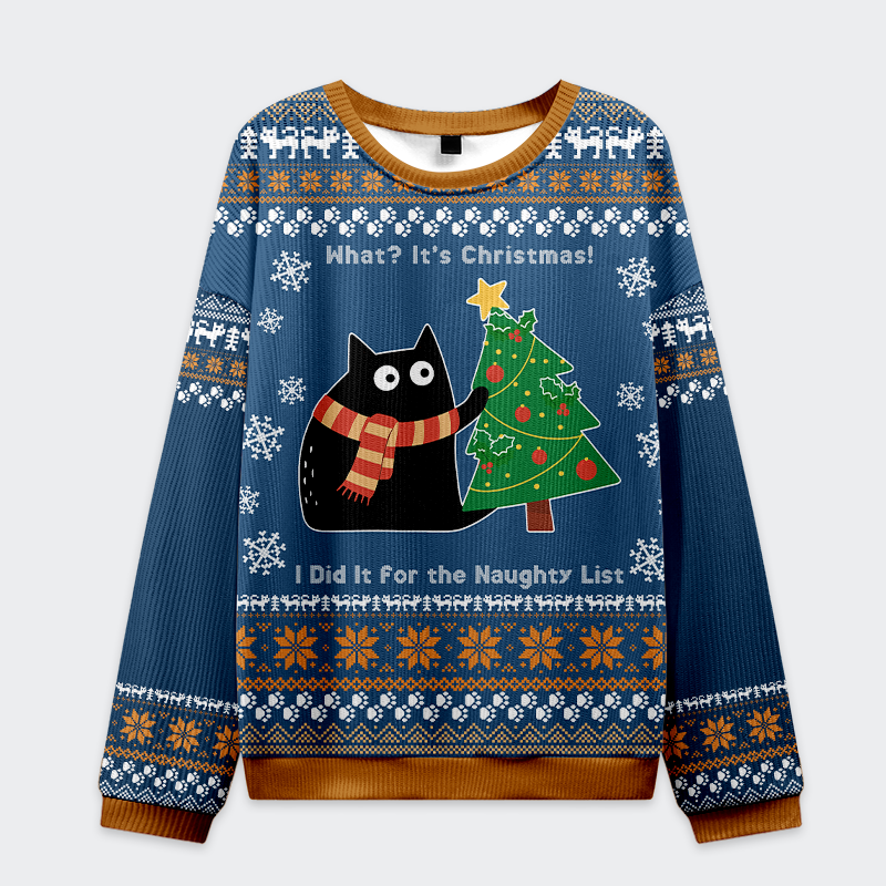 Tokyo-Tiger What? It’s Christmas Cat Ugly Sweatshirt