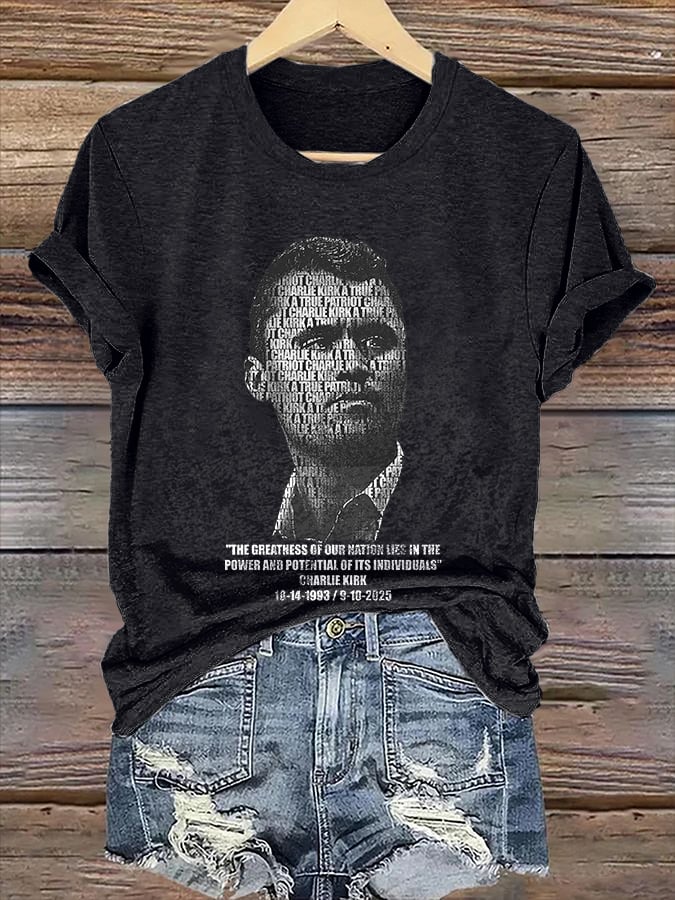 Retro  A True Patriot The Greatness Of Our Nation Lies In The Power And Potential Of Its Individuals Print T-Shirt